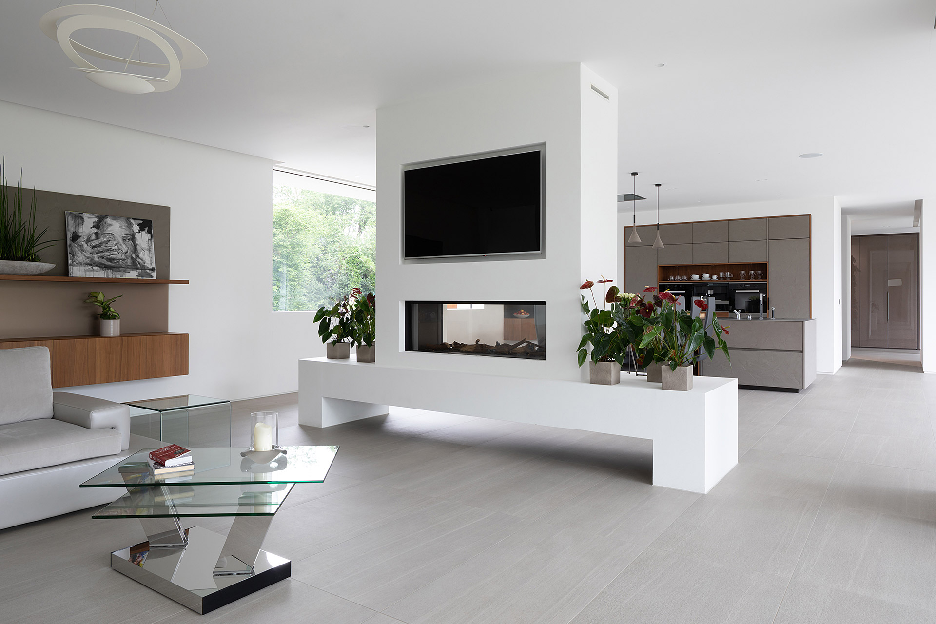 Cesar Cement Effect Kitchen - open plan living area
